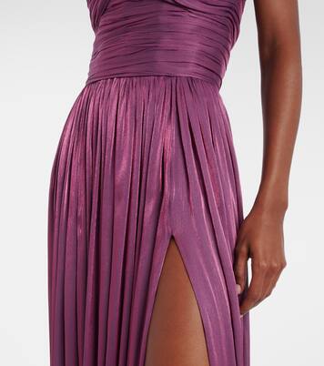 Ruched off-shoulder gown | Costarellos