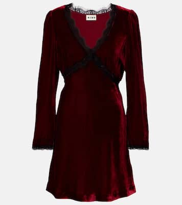 Vestido corto Macie de terciopelo con encaje | Rixo