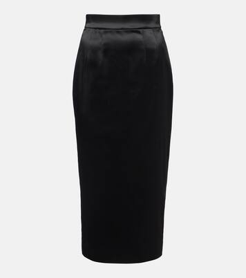 Gonna a tubino in raso a vita alta | Dolce&Gabbana