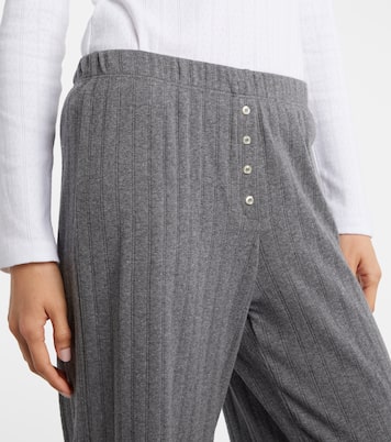 Pointelle cotton wide-leg pants | Leset