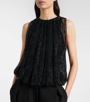 Embellished mesh and jersey top | Sportmax