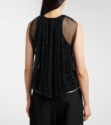Embellished mesh and jersey top | Sportmax