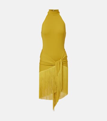 Artemis fringed beach cover-up and swimsuit | Taller Marmo