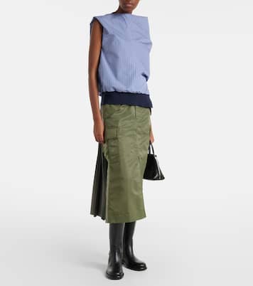 Top in misto cotone a righe | Sacai