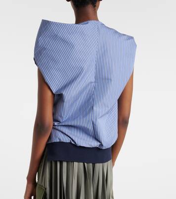Top in misto cotone a righe | Sacai