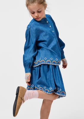 Chemise brodée en jean | Molo