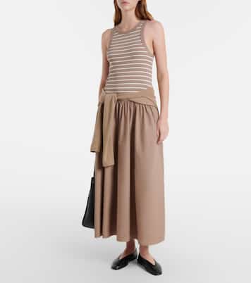 Romina striped cotton-blend midi dress | Velvet