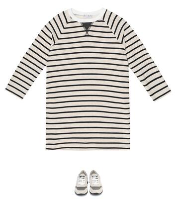 Vestido de punto fino de algodón | Brunello Cucinelli Kids