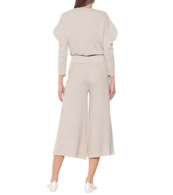 Pantalon ample à taille haute en laine et alpaga | Stella McCartney