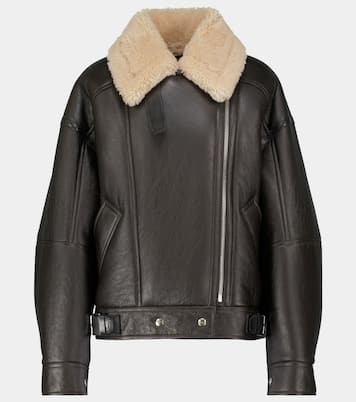 Giacca biker in shearling e pelle | Acne Studios