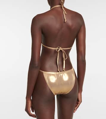 Bikini-Oberteil aus Lamé | Norma Kamali