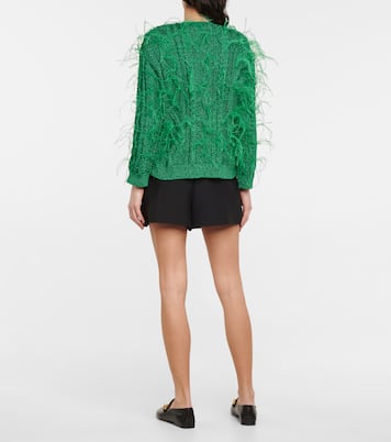 Giacca in lamé con piume | Valentino