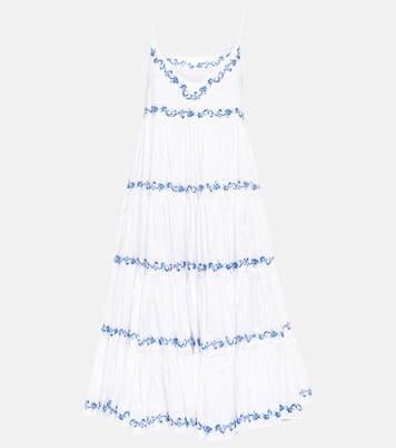 Besticktes Midikleid Katrina aus Popeline | Caroline Constas
