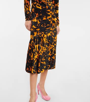 Printed stretch-velvet midi dress | Dries Van Noten
