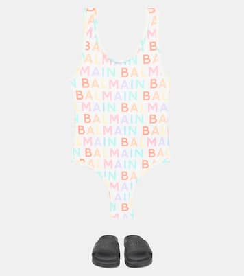 Logo printed swimsuit | Balmain Kids