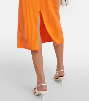 Falda midi de cachemir acanalada | Jardin des Orangers