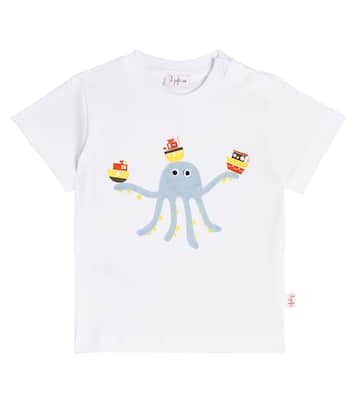 T-shirt in cotone con stampa | Il Gufo