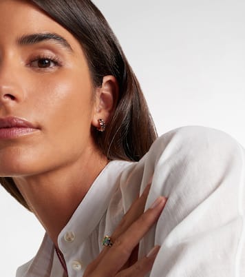 Pendientes en oro rosa de 14 ct con gemas y diamantes | Suzanne Kalan