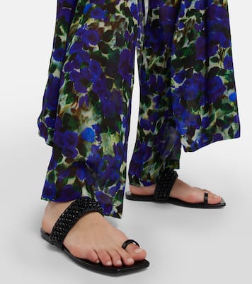 Amoure Flat embellished raffia sandals | Jimmy Choo