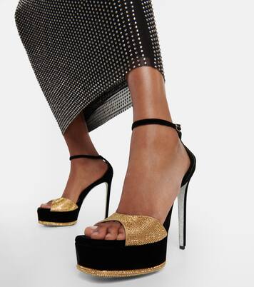 Pumps con plateau in velluto | Rene Caovilla