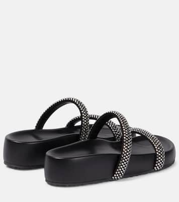 Embellished leather platform slides | Gianvito Rossi