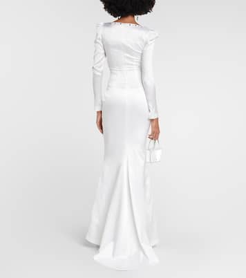 Square-neck silk-blend gown | Alessandra Rich