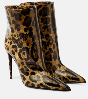 Lollo leopard-print leather ankle boots | Dolce&Gabbana