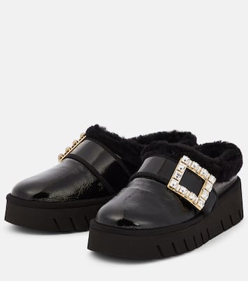 Mules Viv Winter in vernice con platform | Roger Vivier