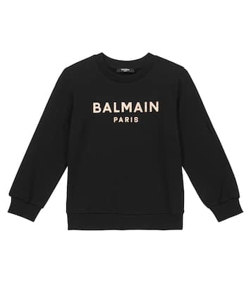 Felpa in jersey di cotone con logo | Balmain Kids
