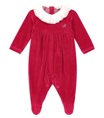 Baby - Tuta corta in velluto di misto cotone | Monnalisa