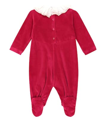 Baby - Tuta corta in velluto di misto cotone | Monnalisa