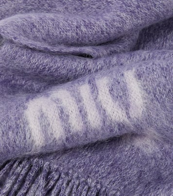 Sciarpa in misto mohair con logo | Miu Miu