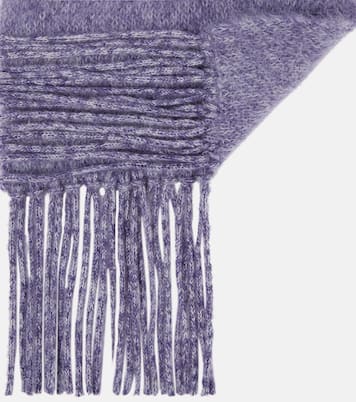 Sciarpa in misto mohair con logo | Miu Miu