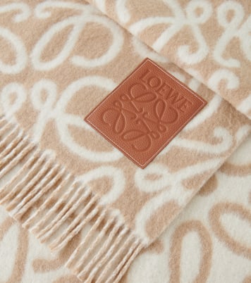 Anagram alpaca and wool-blend blanket | Loewe