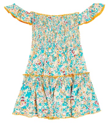 Robe Aurora à encolure bardot et fleurs | Poupette St Barth Kids