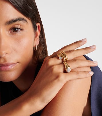 Anello Trisola in oro 18kt con diamanti | Marina B