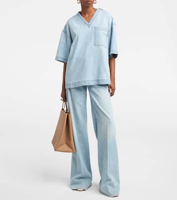 Jeans anchos de tiro alto | Bottega Veneta