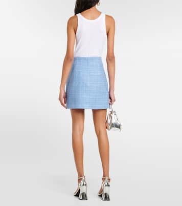 Falda Rubra de tweed de mezcla de algodón | Veronica Beard