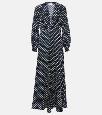Abito lungo Emory in seta a pois | Rixo