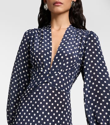 Abito lungo Emory in seta a pois | Rixo