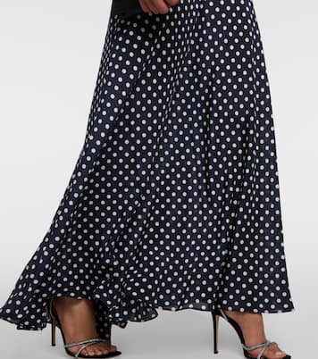 Abito lungo Emory in seta a pois | Rixo