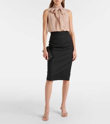 Bow-detail silk tank top | Max Mara