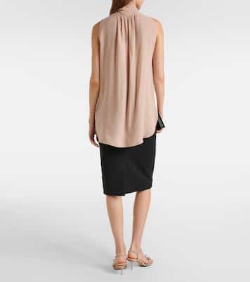 Bow-detail silk tank top | Max Mara