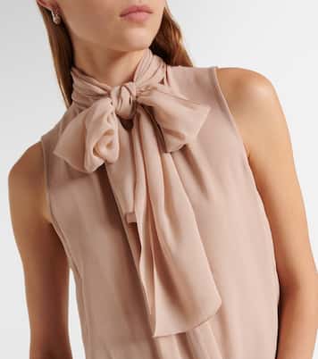 Bow-detail silk tank top | Max Mara
