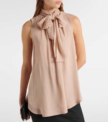 Bow-detail silk tank top | Max Mara