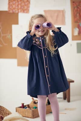 Besticktes Kleid Floriane aus Baumwolle | Louise Misha