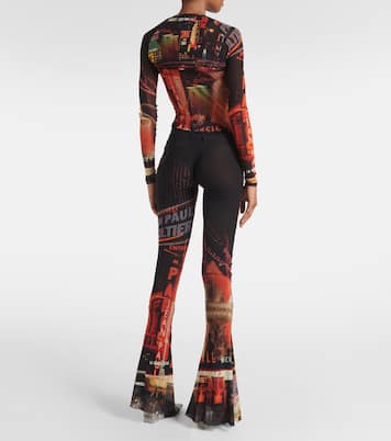 Pigalle printed mesh flared pants | Jean Paul Gaultier