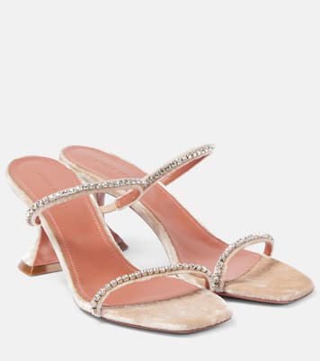 Gilda 70 embellished velvet sandals | Amina Muaddi