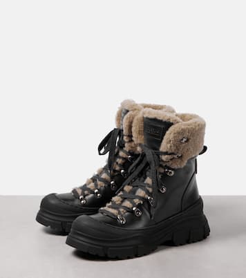 Stivaletti in pelle con shearling | Brunello Cucinelli