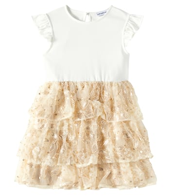 Abito in jersey e tulle con paillettes | Self-Portrait Kids